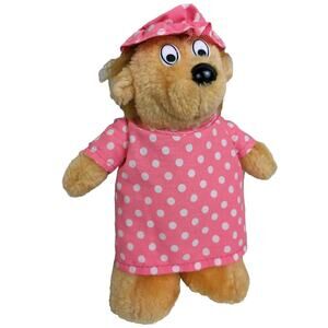Berenstain Bears Mama Bear Stuffed Plush 9” Ace Novelty 1989 Pink Dress Rare